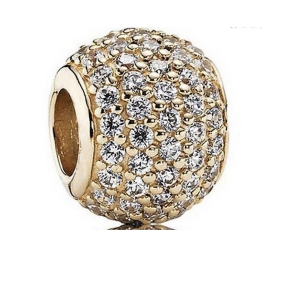 PANDORA Authentic 14K Gold Charm Pave Lights CZ Charm